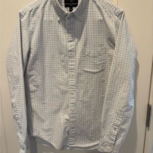 Bonobos Men's White and Blue Plaid Shirt